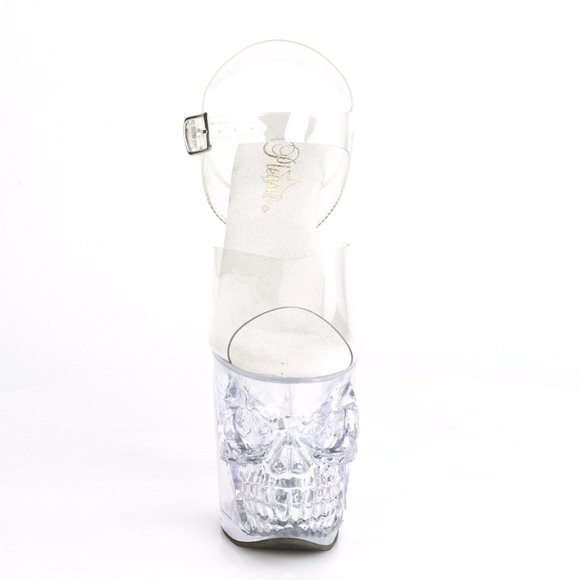 Pleaser Rapture 808 Clear Skull Platform Heels - Picture 5 of 5